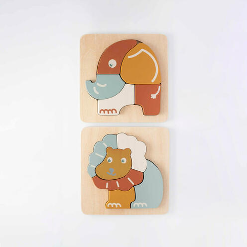 2 puzzles en bois FSC - Multicolor - TROIS KILOS SEPT