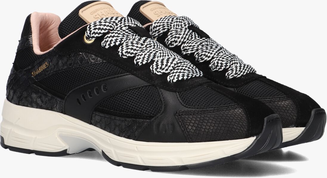 zwarte shabbies lage sneakers celia race