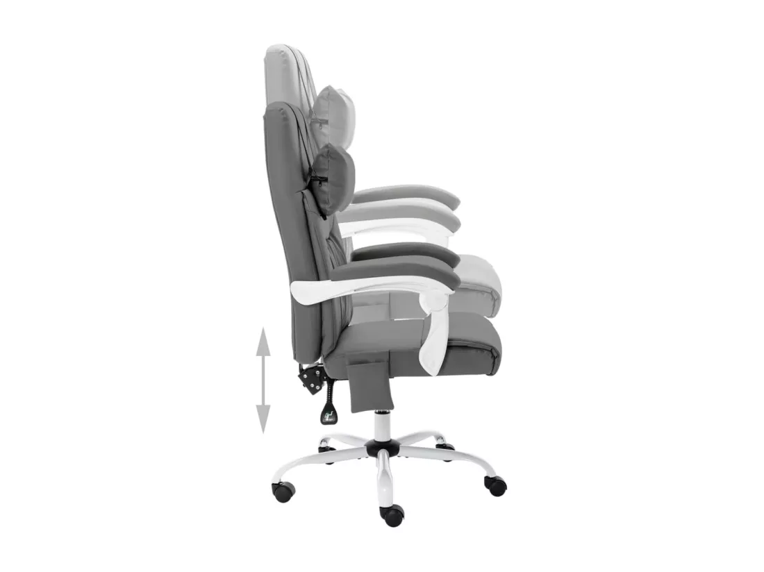 Prolenta Premium - Chaise de bureau de massage Gris Similicuir
