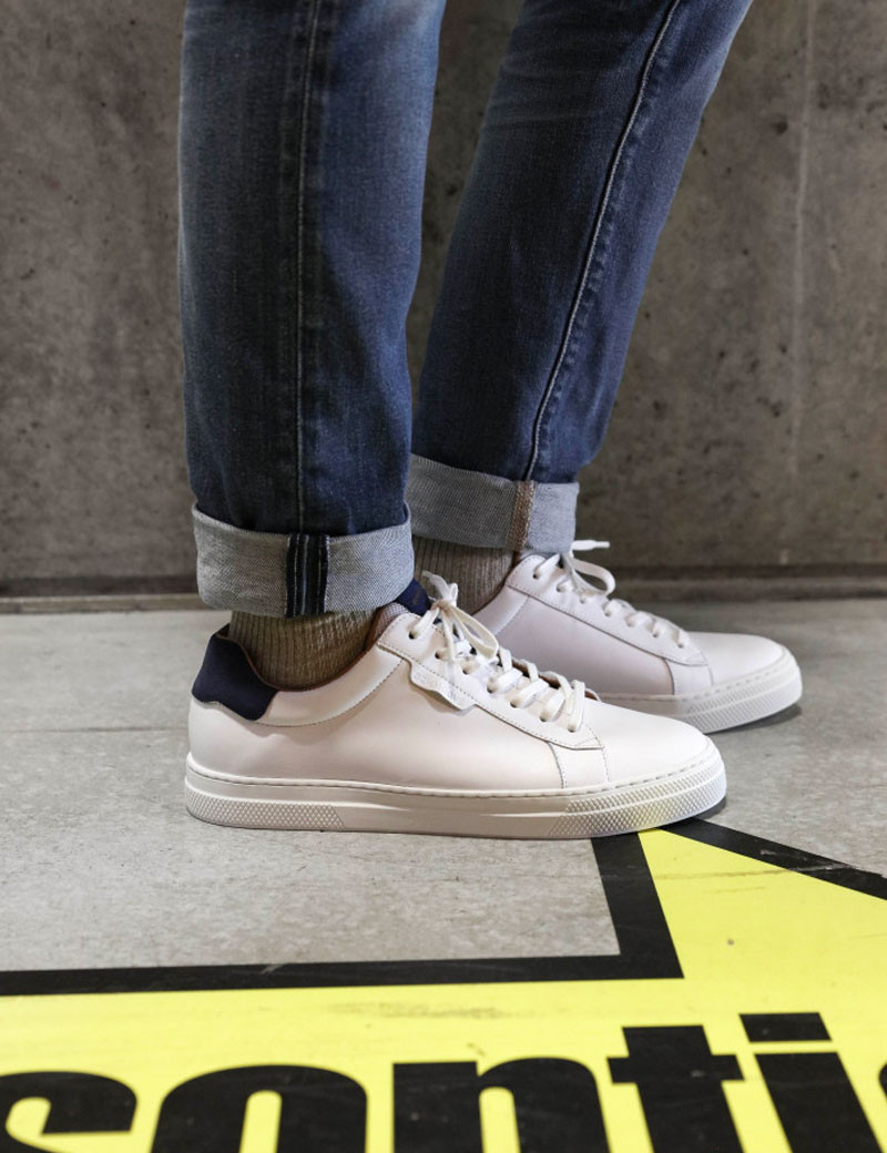 SCHMOOVE BASKETS HOMME SPARK CLAY BLANC MARINE