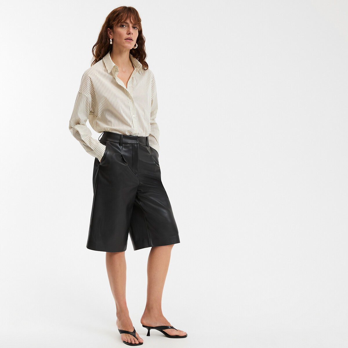 COLEÇÕES LA REDOUTE<br>Camisa listrada folgada, modelo exclusivo APOLLINE