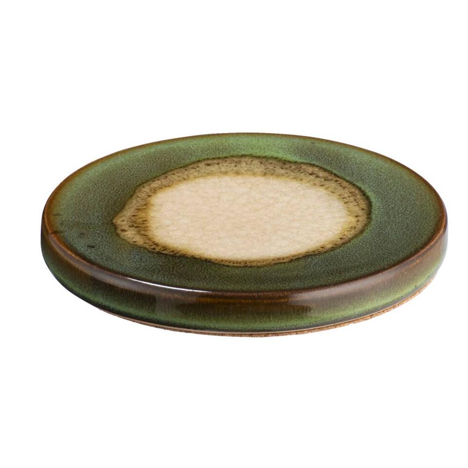 Onderzetter glazuur - bruin keramiek - Ø11 cm