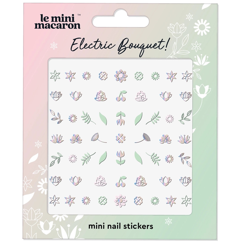 Le Mini Macaron Mini Nail Art Stickers - Electric Bouquet