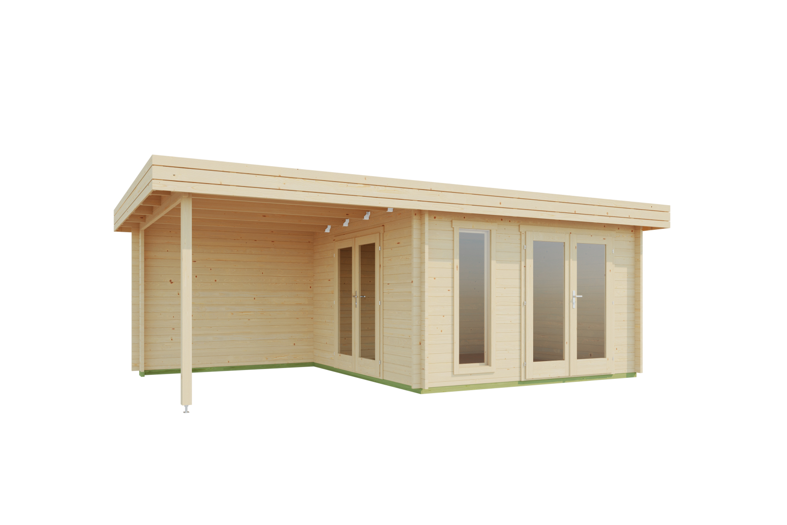 Gartenhaus ANDERS - naturbelasen - Fichte massiv - 360x360 cm