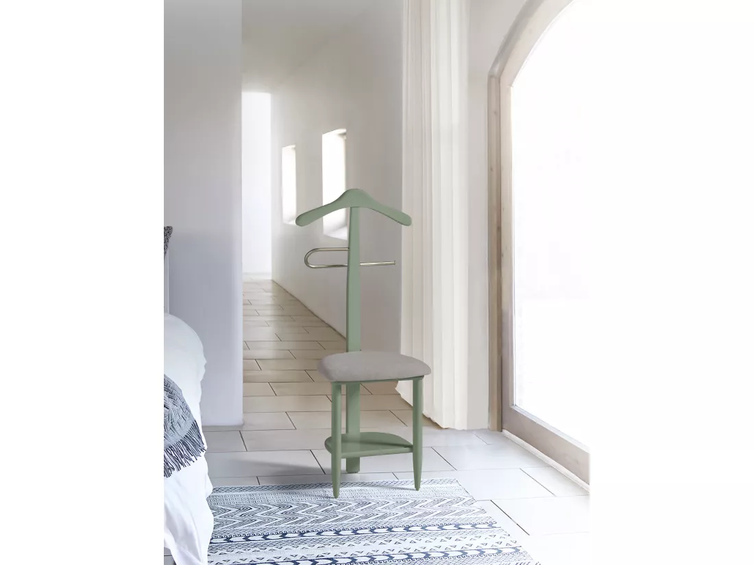 Valet de nuit - H105cm x L45cm x P41cm - hêtre massif vert - Sedie