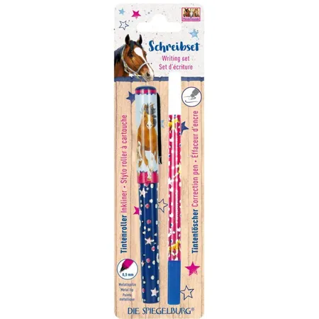 Die Spiegelburg Schreibset Pferdefreunde (Tintenroller+Tintenlöscher-Set)