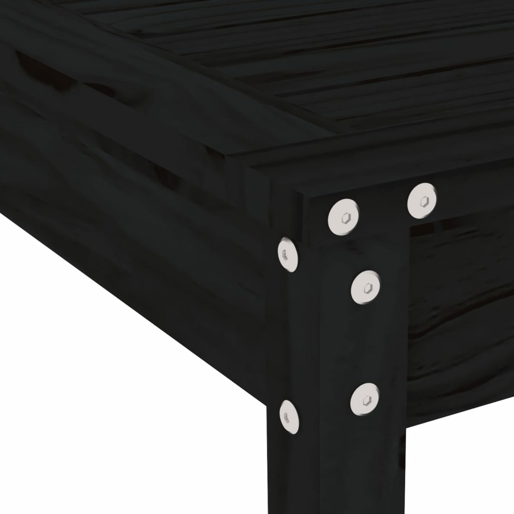 Ensemble à dîner de jardin 5 pcs noir bois massif de pin