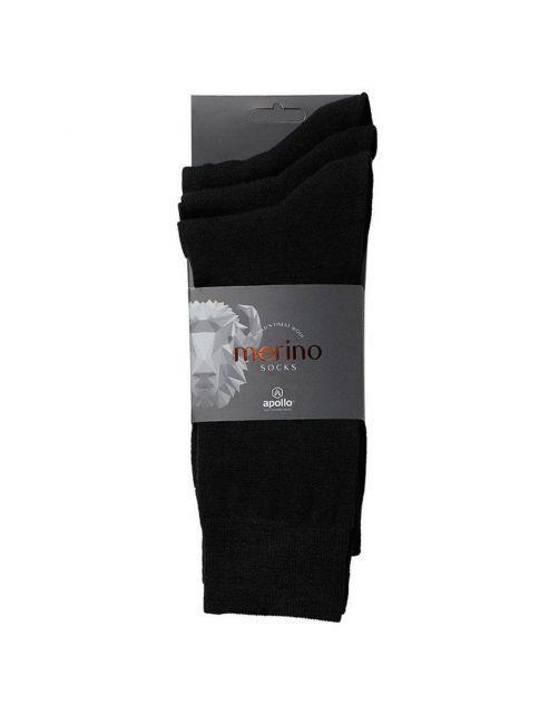 Apollo Sokken Wol 3-Pack Zwart - Sokken