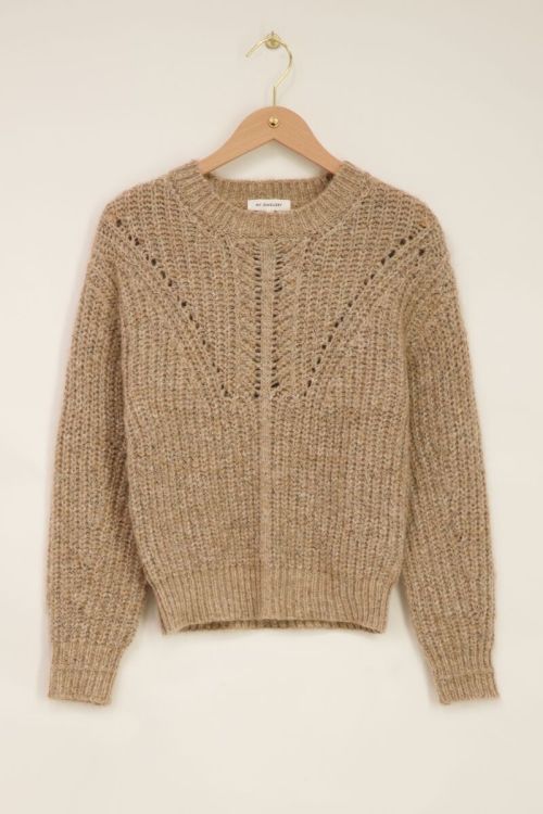 Taupe trui gebreid
