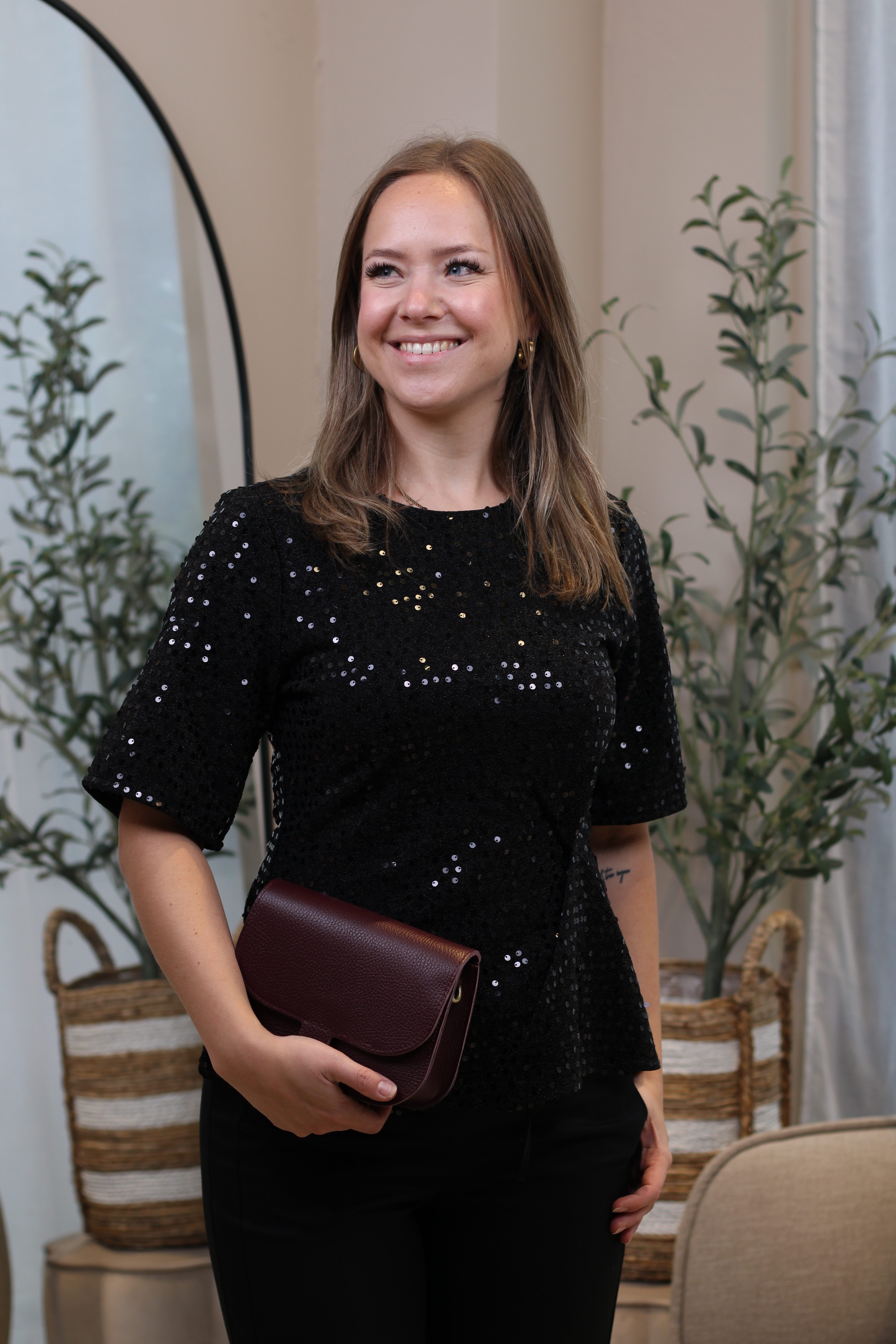Culture - Tamera Sequin Blouse - Black