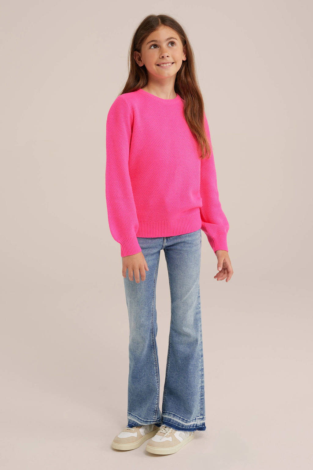 WE Fashion gebreide trui roze