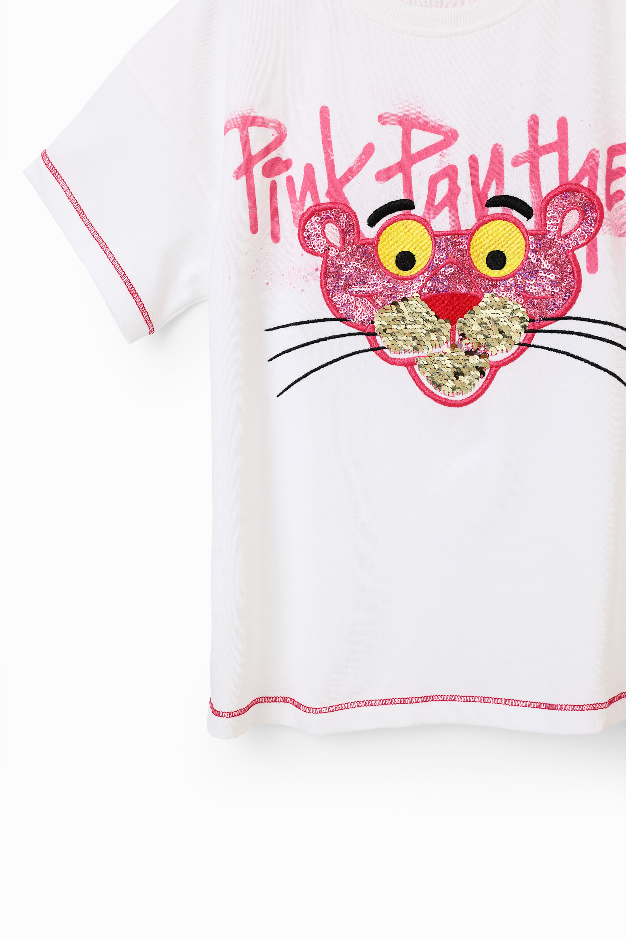 T-shirt Panthère rose paillettes