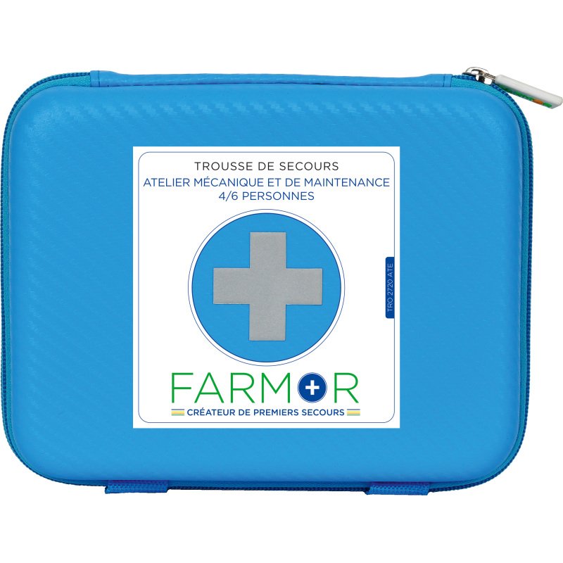 Trousse de secours  Atelier Mécanique et de Maintenance 4/6 personnes en PU bleu