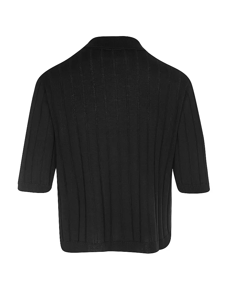 OFFICINE GENERALE Poloshirt 3/4 Arm schwarz