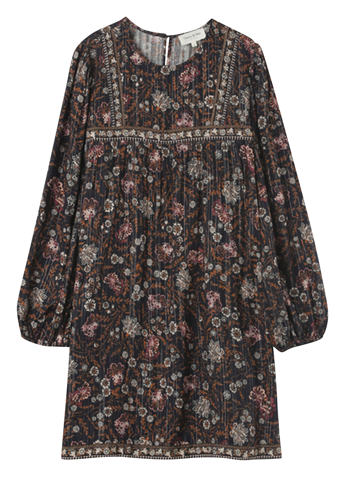 NOLAN - Robe courte babydoll imprimée| Noir