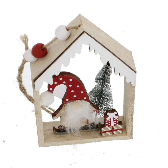 Dekohänger - Weihnachtswichtel - aus Holz - ca. 7,5 x 2,5 x 11 cm - 1 Stück