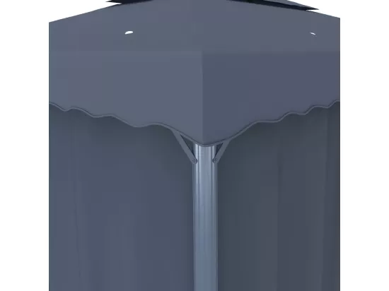 Tonnelle avec rideau 4x3 m Anthracite Aluminium