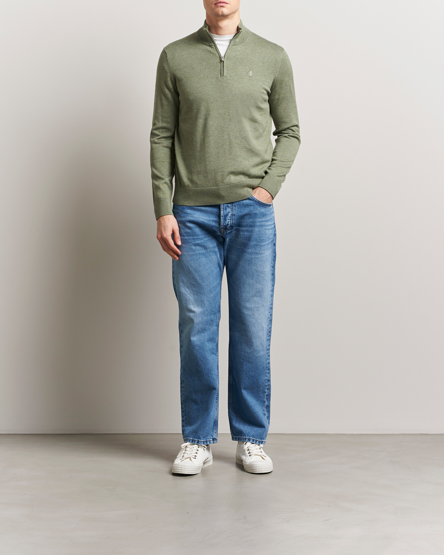 Morris Riley Cotton Half Zip Olive