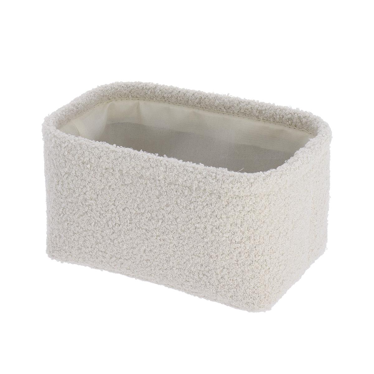 PANIER RECTANGLE FACON BOUCLETTE 22X14X10.5CM NATUREL