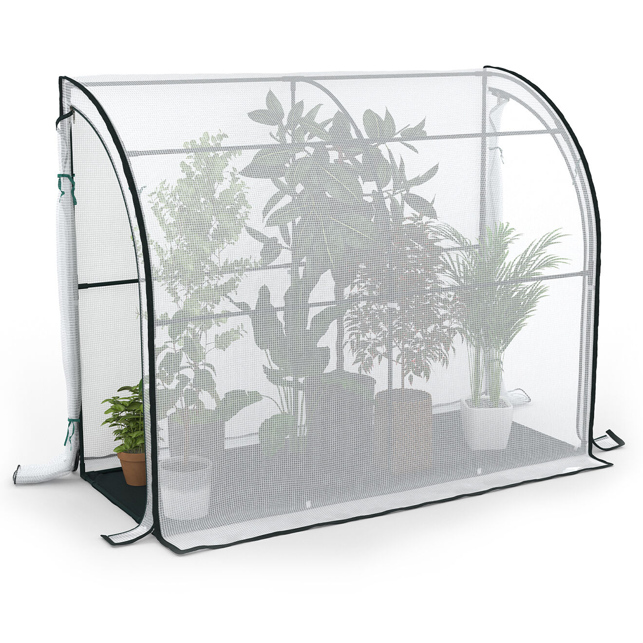 Pratik Garden Serre d'hivernale murale à adosser blanc transparent/vert - 200x80x160 cm