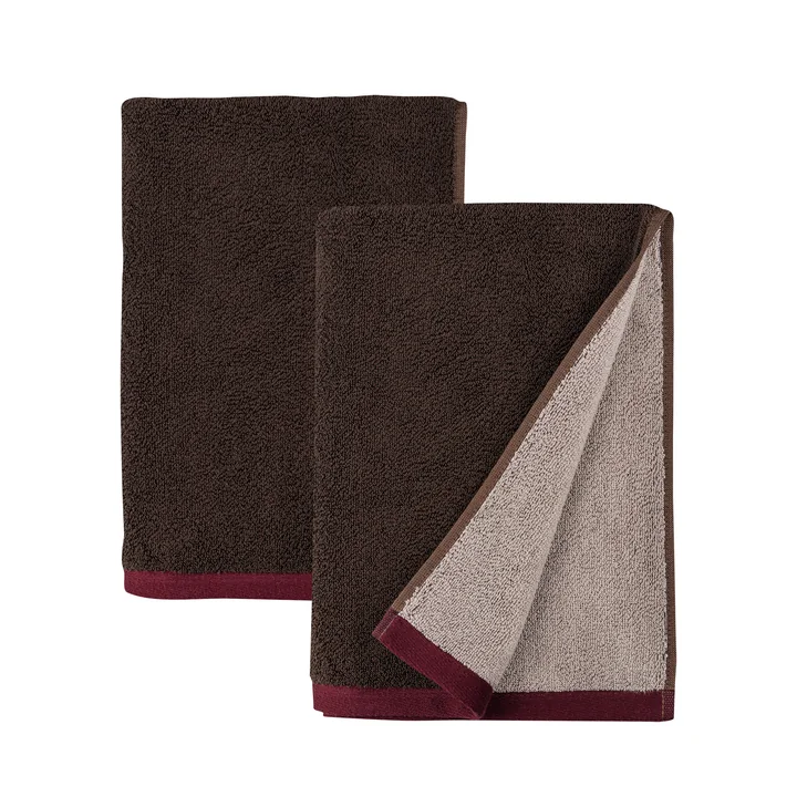 Mette Ditmer - Soft Gästehandtuch, 40 x 55 cm, braun / sand (2er-Set)