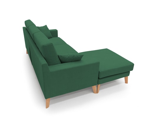 DIVANI.STORE - Canapé d'angle danish réversible vert 4 places