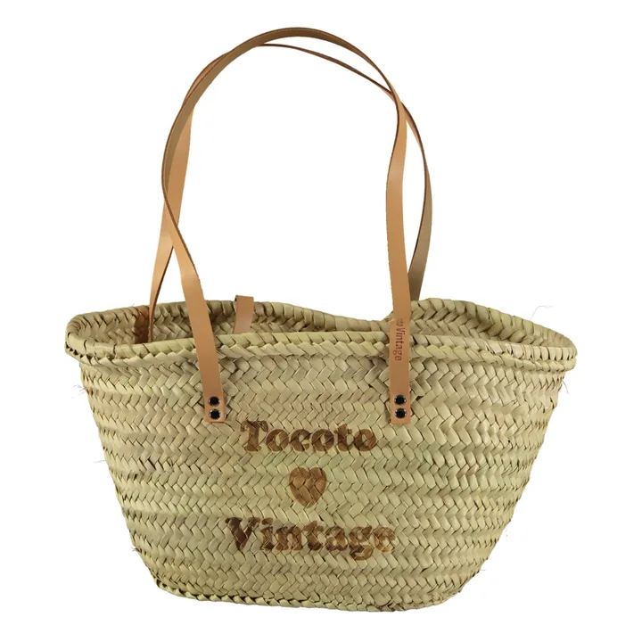 Tocoto Vintage Panier Tocoto Love Vintage en Raffia | Naturel