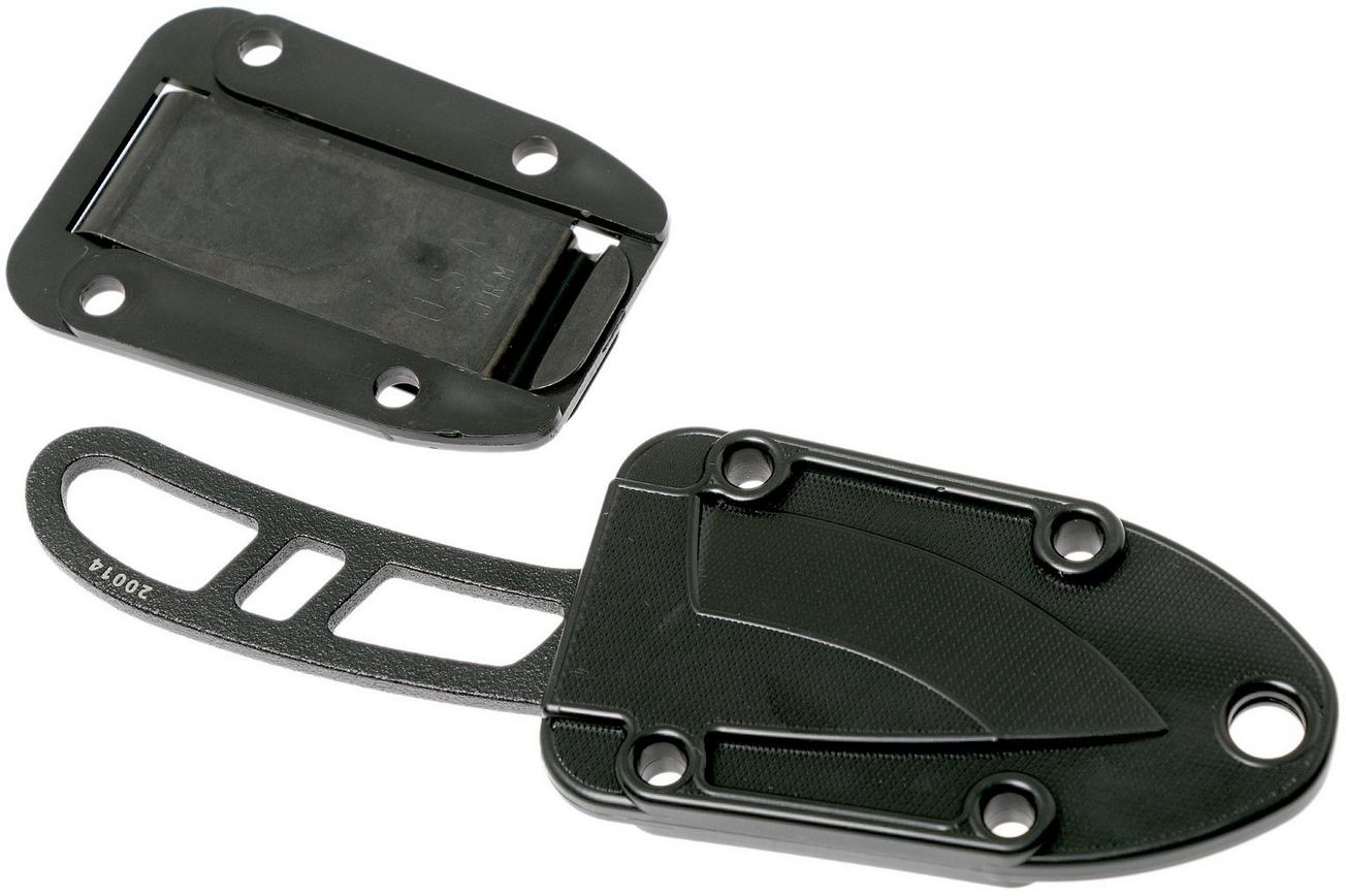 ESEE Candiru Black CAN-B nekmes met zwarte schede   riemclip