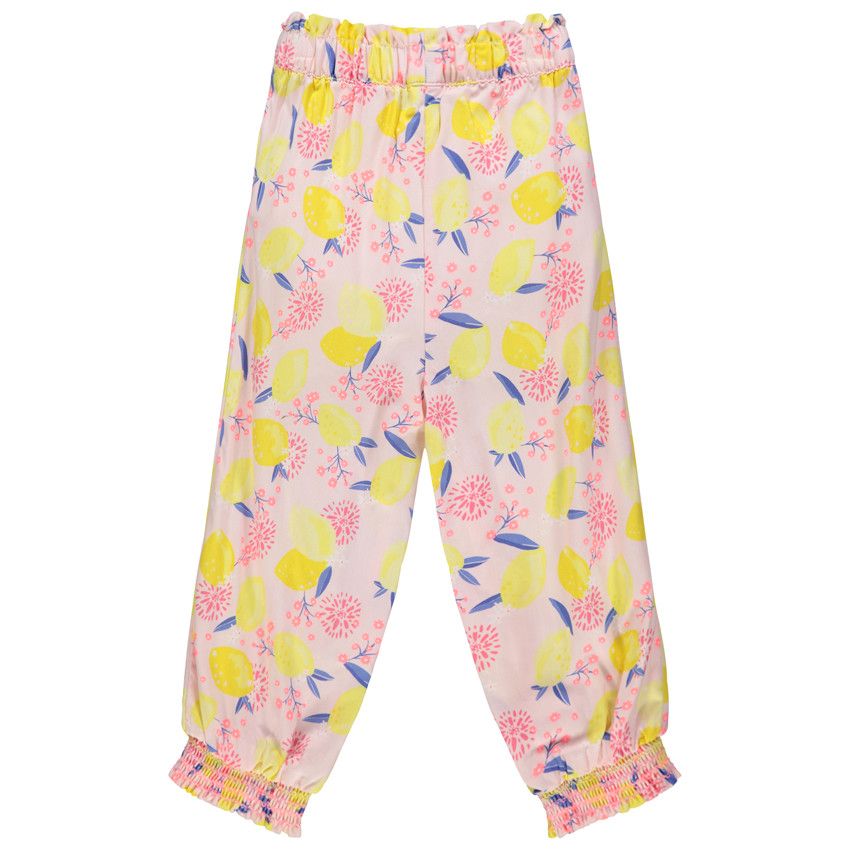 Pantalon fluide à citrons imprimés pour bébé fille - Rose