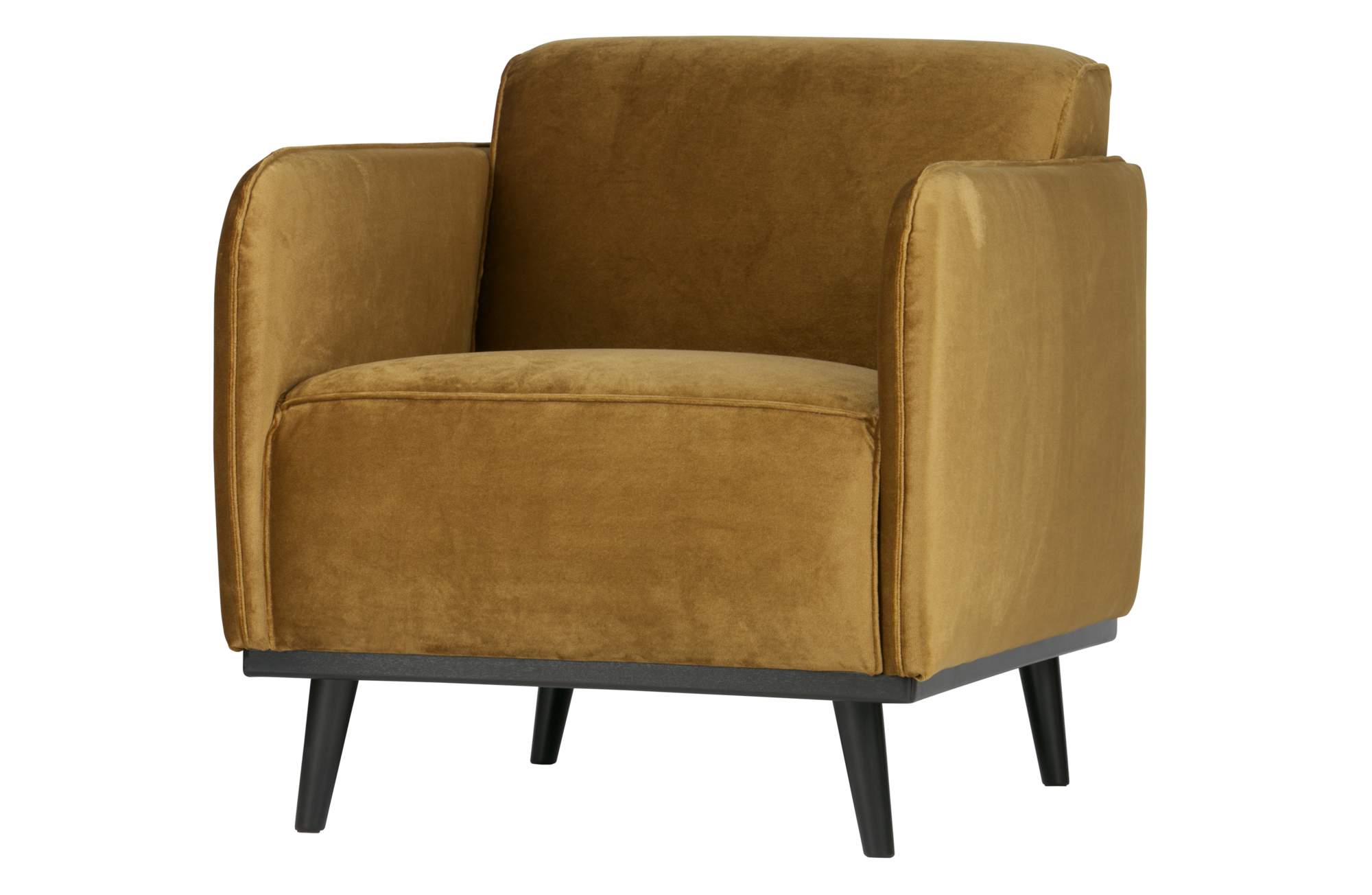 Fauteuil Statement met arm fluweel - Honinggeel