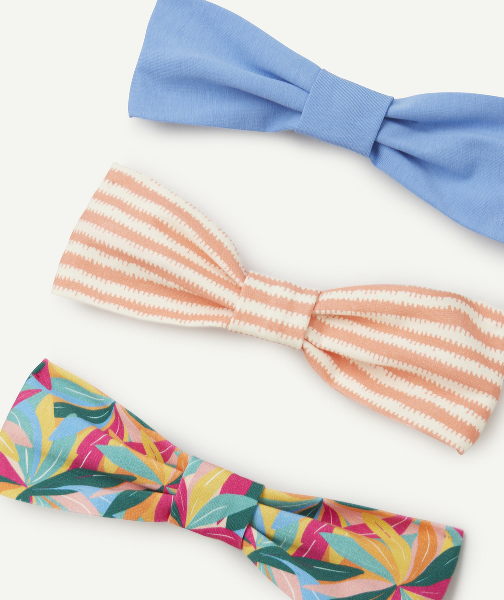 lot de 3 bandeaux fille colorés avec imprimés