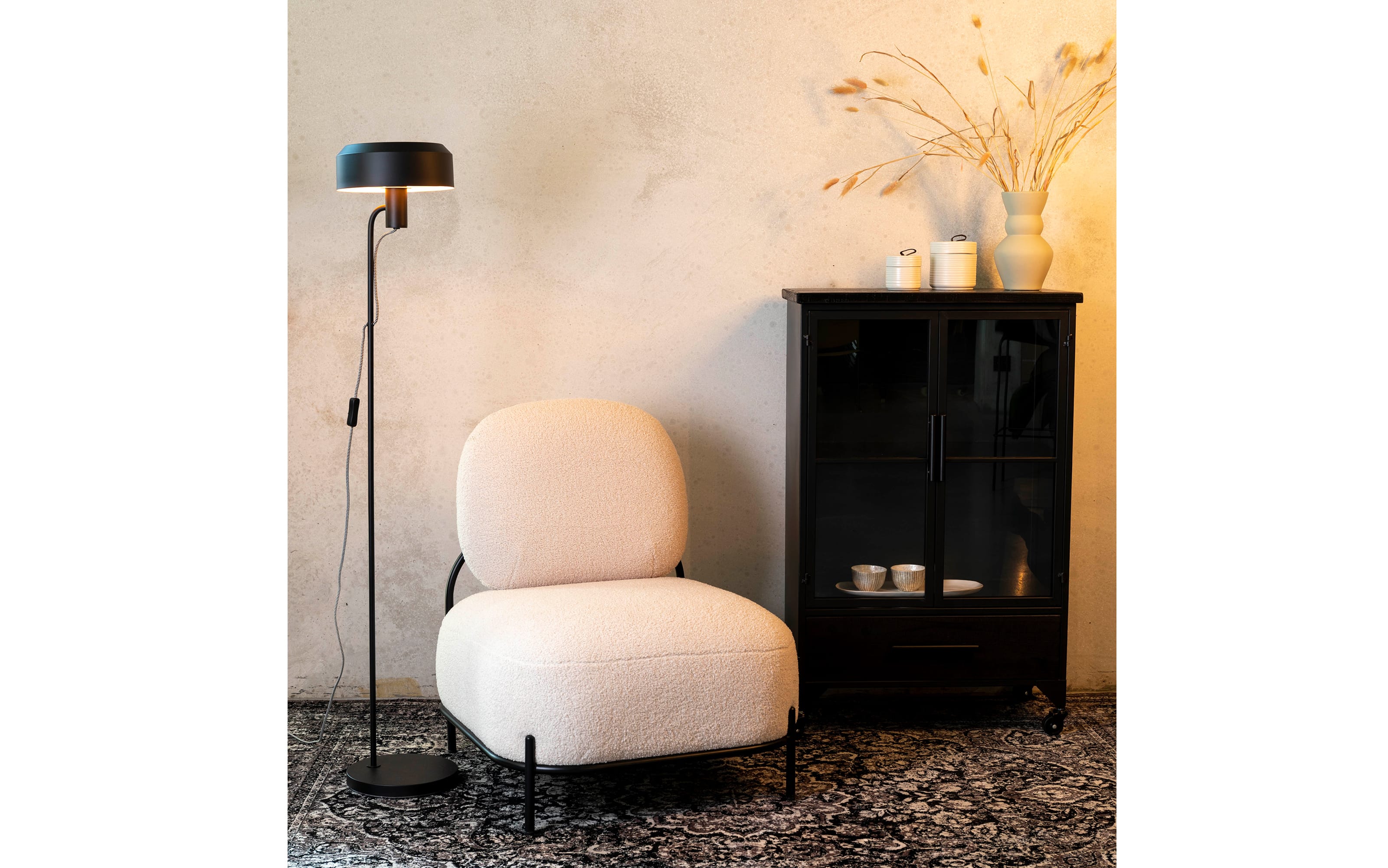 Kabinett Ferre M, Vintage schwarz, 65 cm