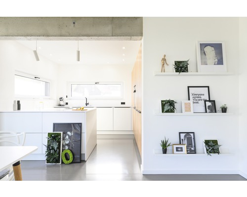 Plantenfoto jungle design lijst wit 57x27 cm