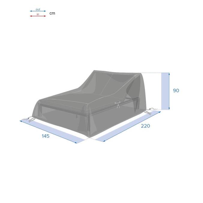 Housse de protection HAMBO pour transat double Gris