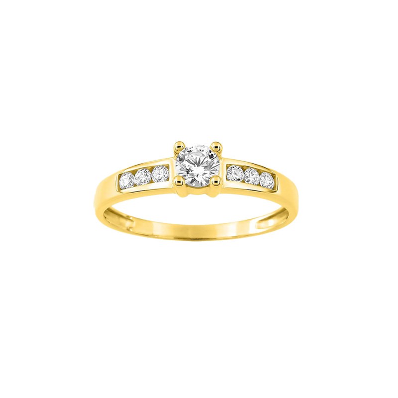 Bague femme - Oxyde de zirconium - Or 9 Carats