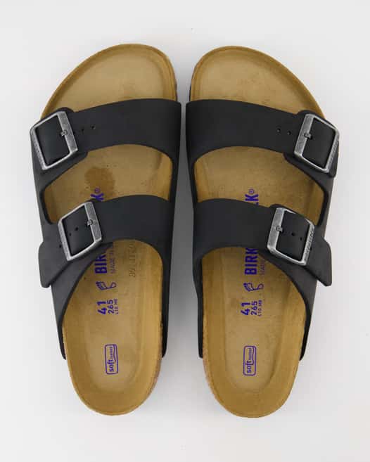 Birkenstock Arizona Weichbettung Pantoletten in Schwarz