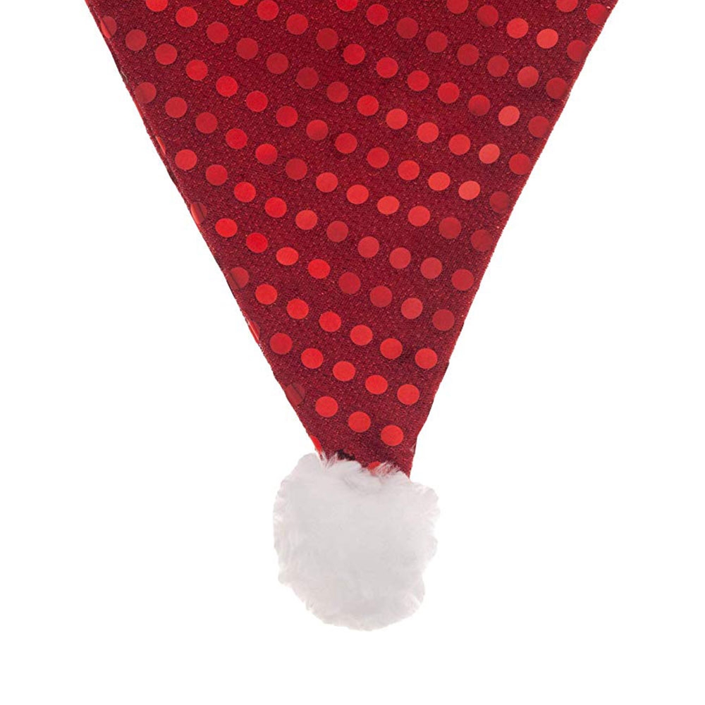 Christmas Santa Claus Nikolausmütze Weihnachtsmütze Pailletten - Rot / Weiss