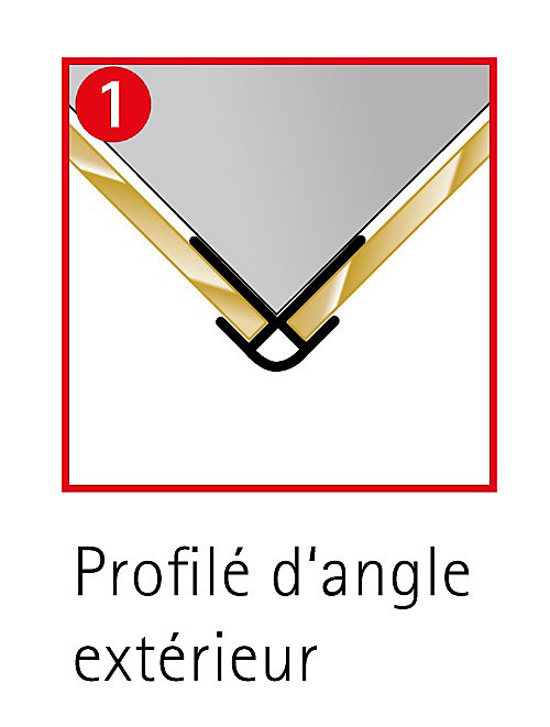 Profile d'angle extérieur H.255 x 2,3 cm, aluminium, argent, Schulte Deco Design
