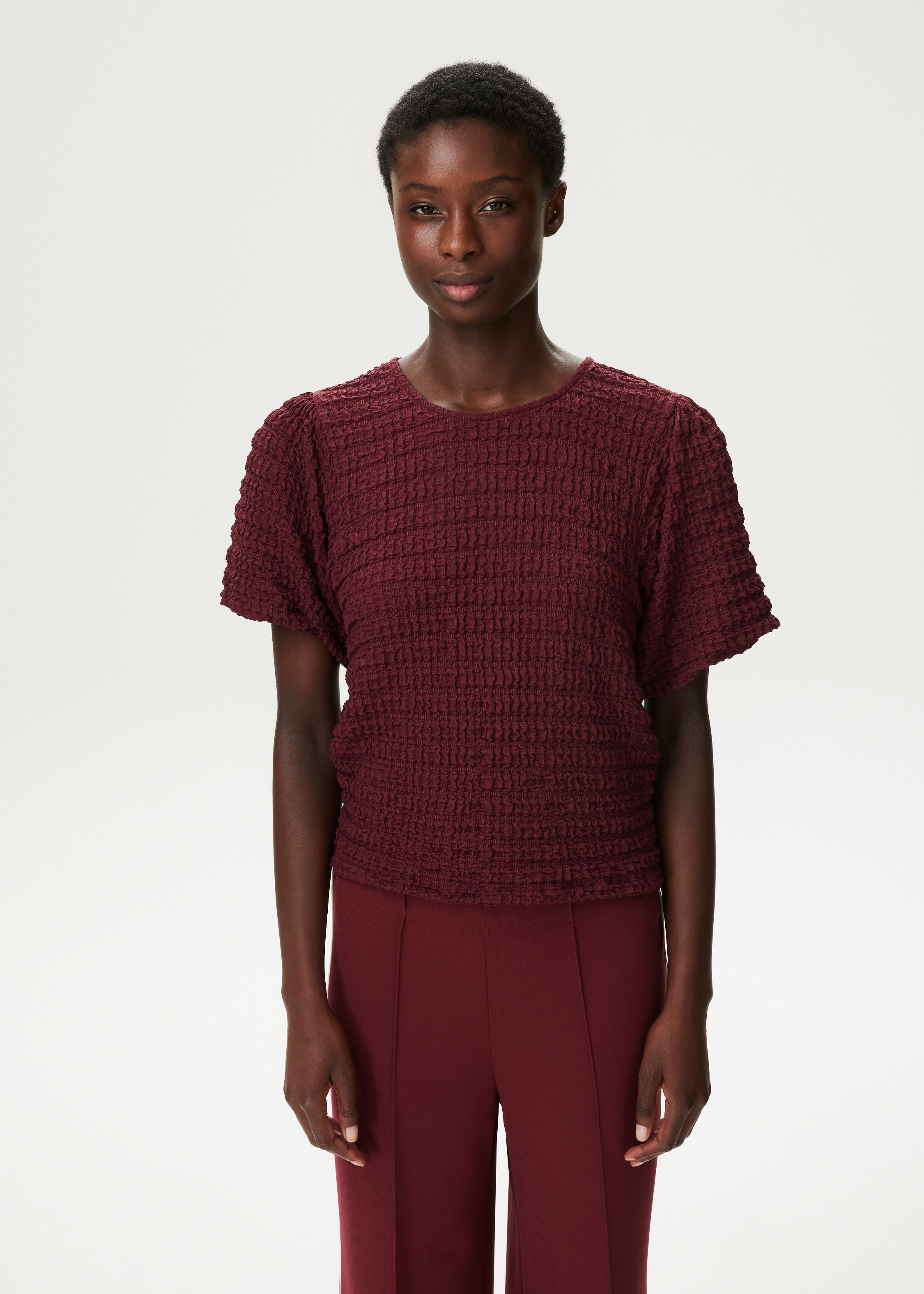 T-shirt met bubbel structuur