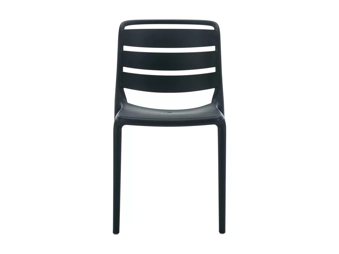 Lot de 2 chaises de jardin empilables en polypropylène - Noir - MOAH de MYLIA