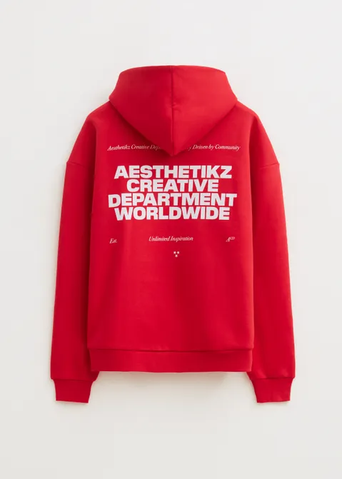 Hoodie met print creative rood (ROO)
