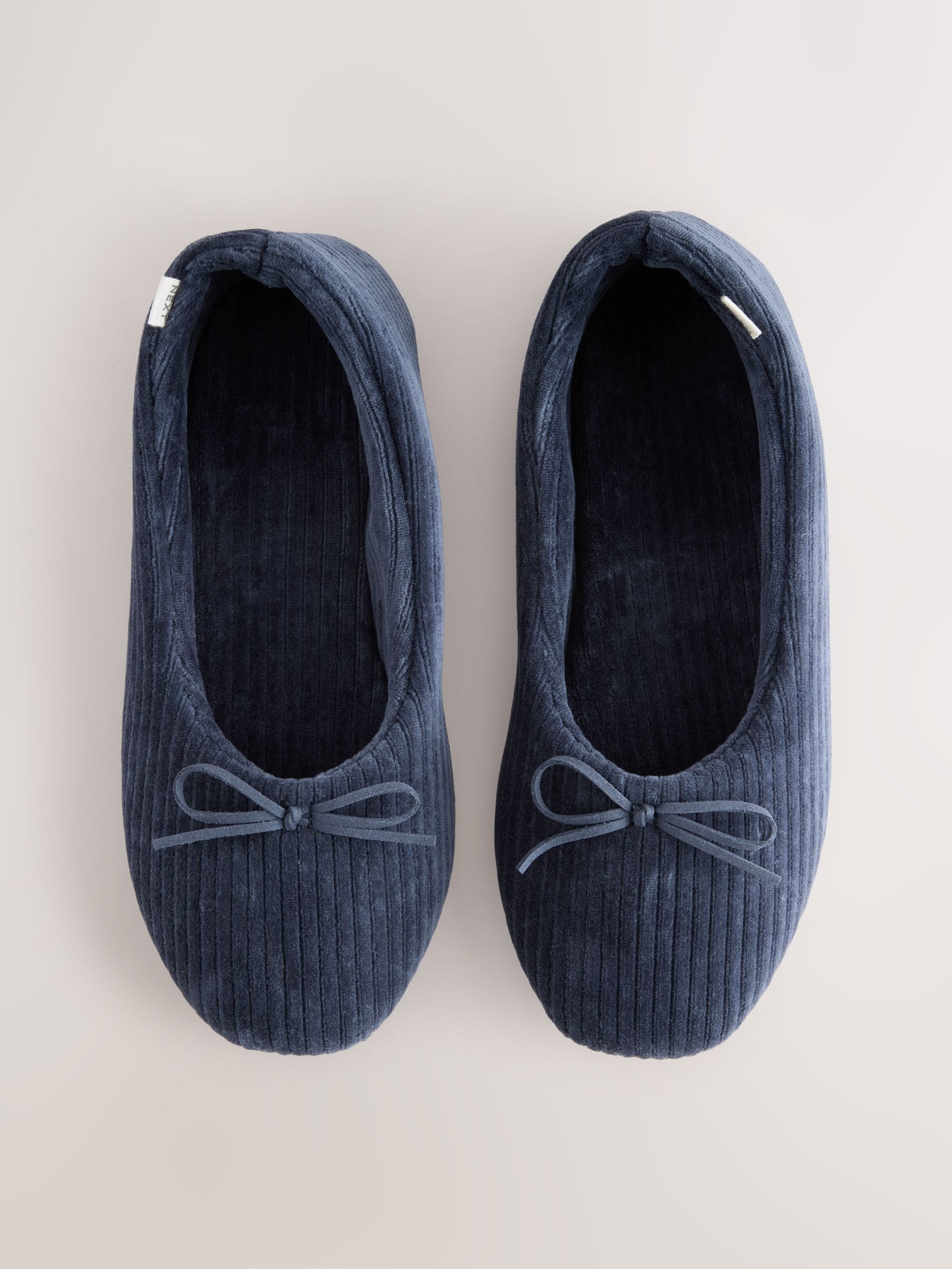 Marineblauw - Velours corduroy balletschoentjes