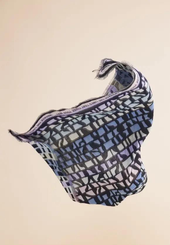 Jacquard Print Tuch - fresh intense gentle blue