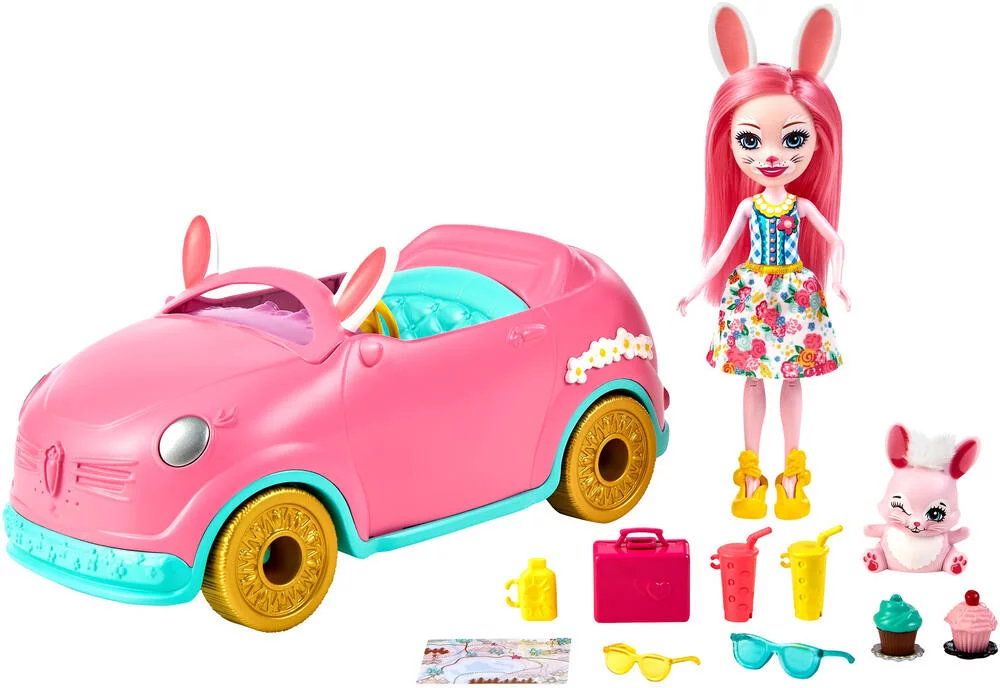 ENCHANTIMALS MINI POUPEE-  VOITURE LAPIN MOBILE