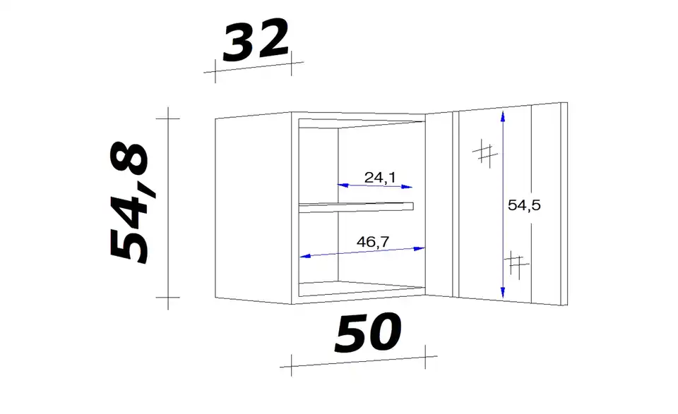 Glas-Hängeschrank Ede