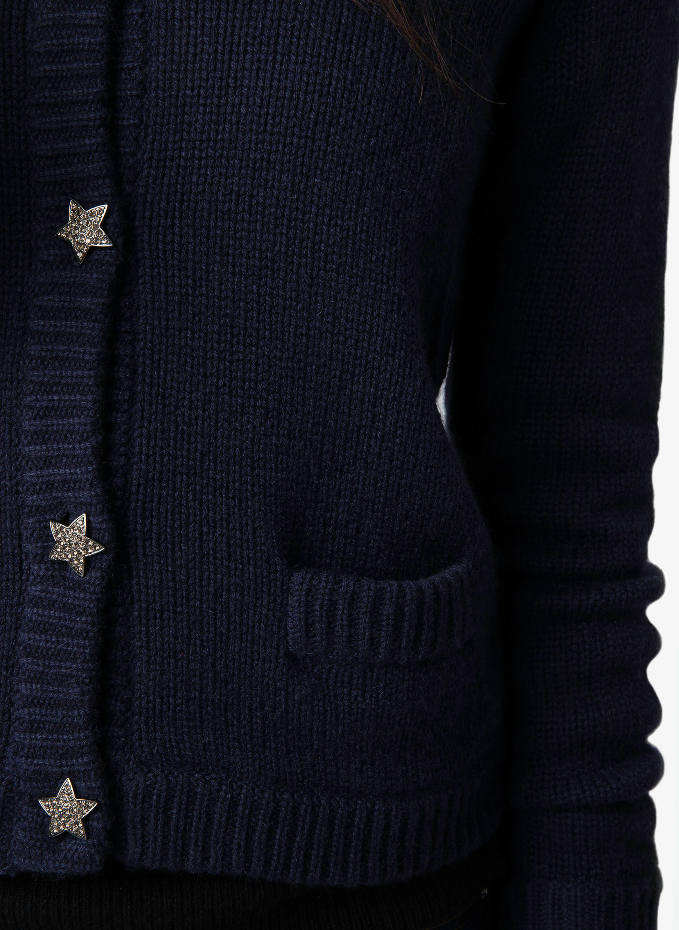 MARCY - Gilet col rond en cachemire | Bleu