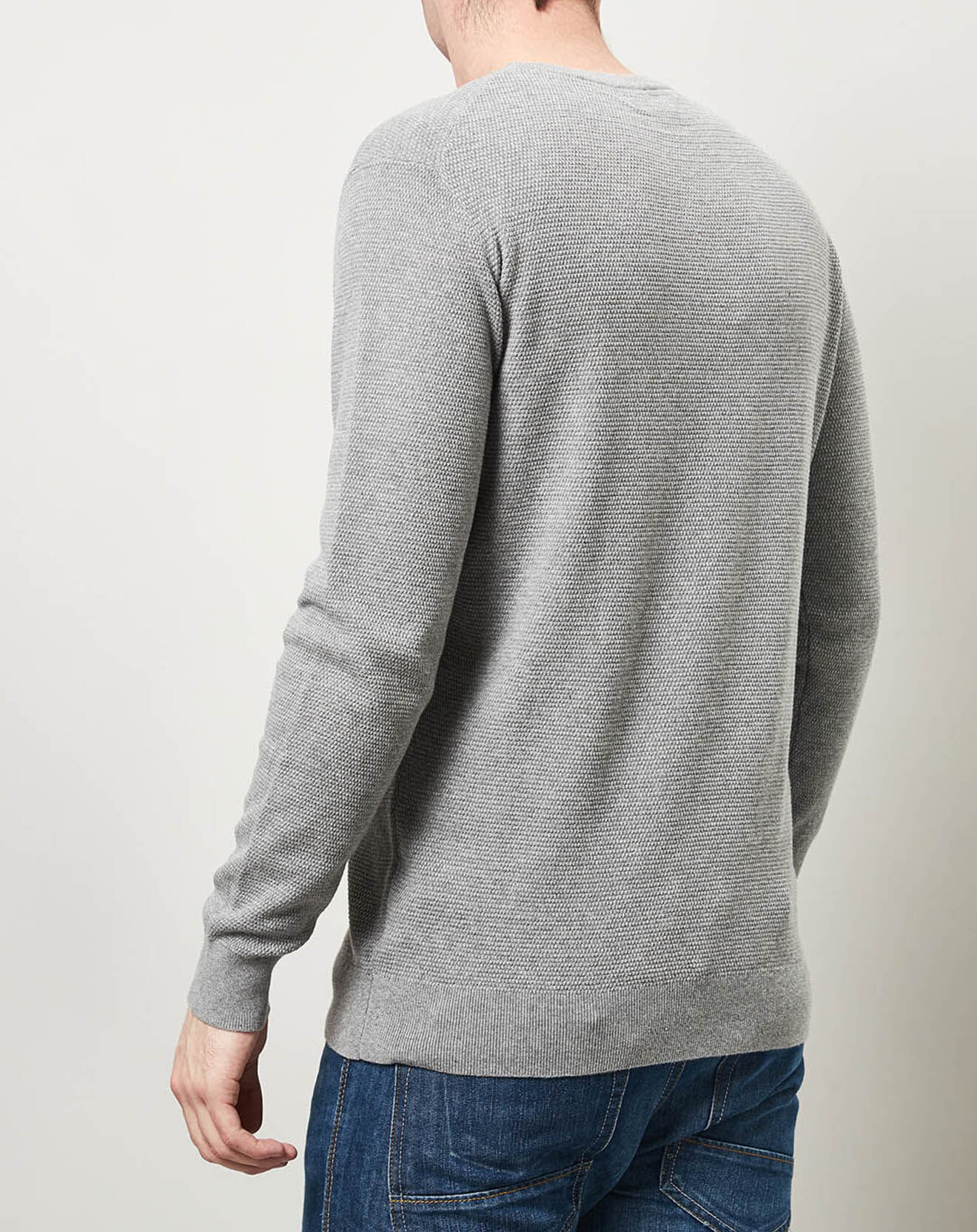 Hartford Pull Honeycomb Crew gris