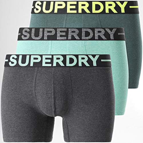 Lot De 3 Boxers Classic Gris Anthracite Vert Chiné