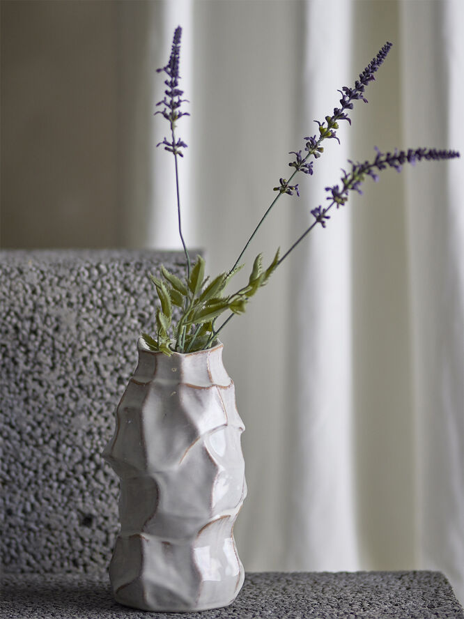 Bloomingville Dolores Vase, Hvid, Stentøj Hvid