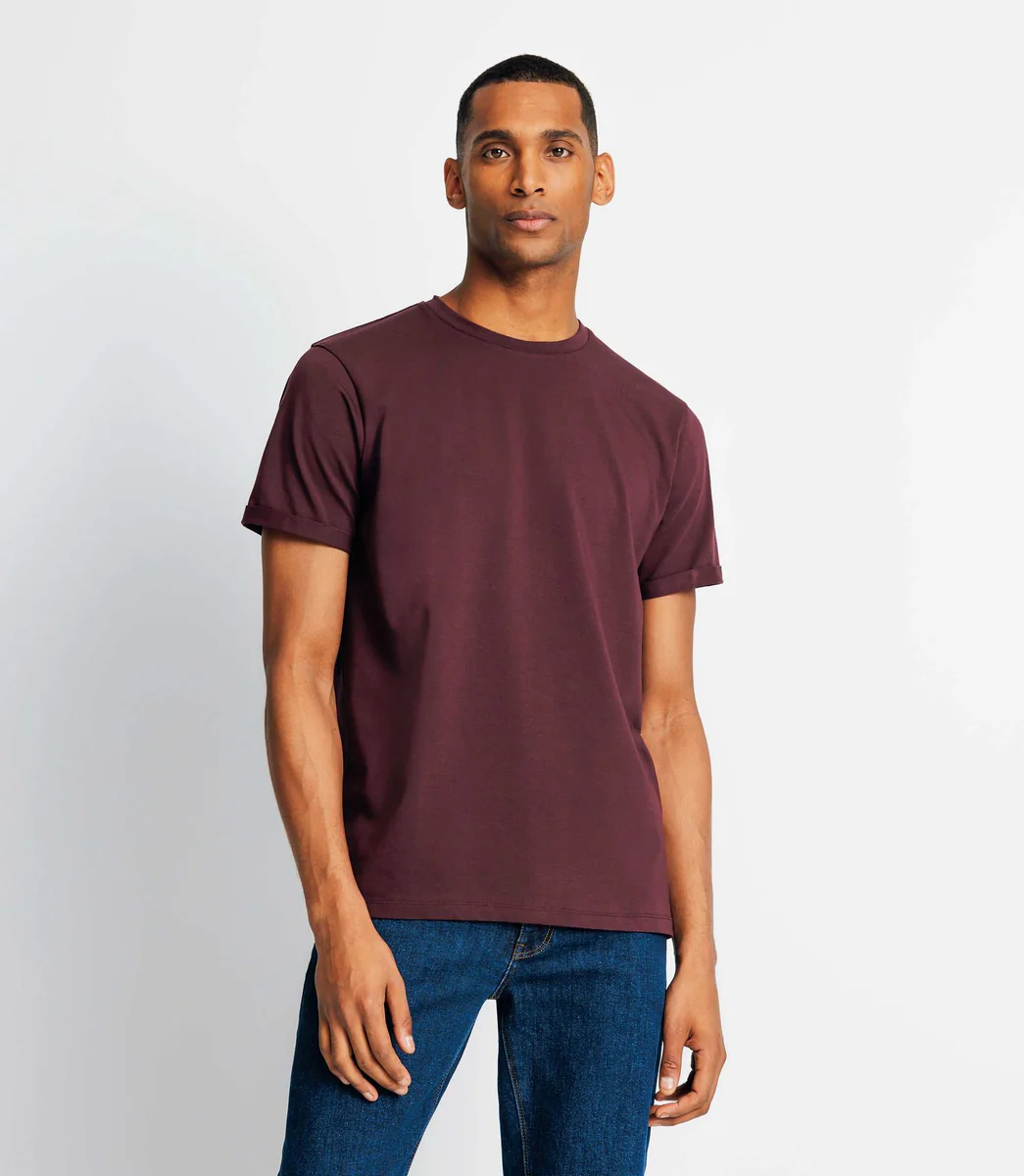 T-shirt uni bordeaux